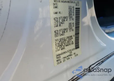 2012 Nissan Titan S from USA, damaged, VIN 1N6BA0ED9CN329169